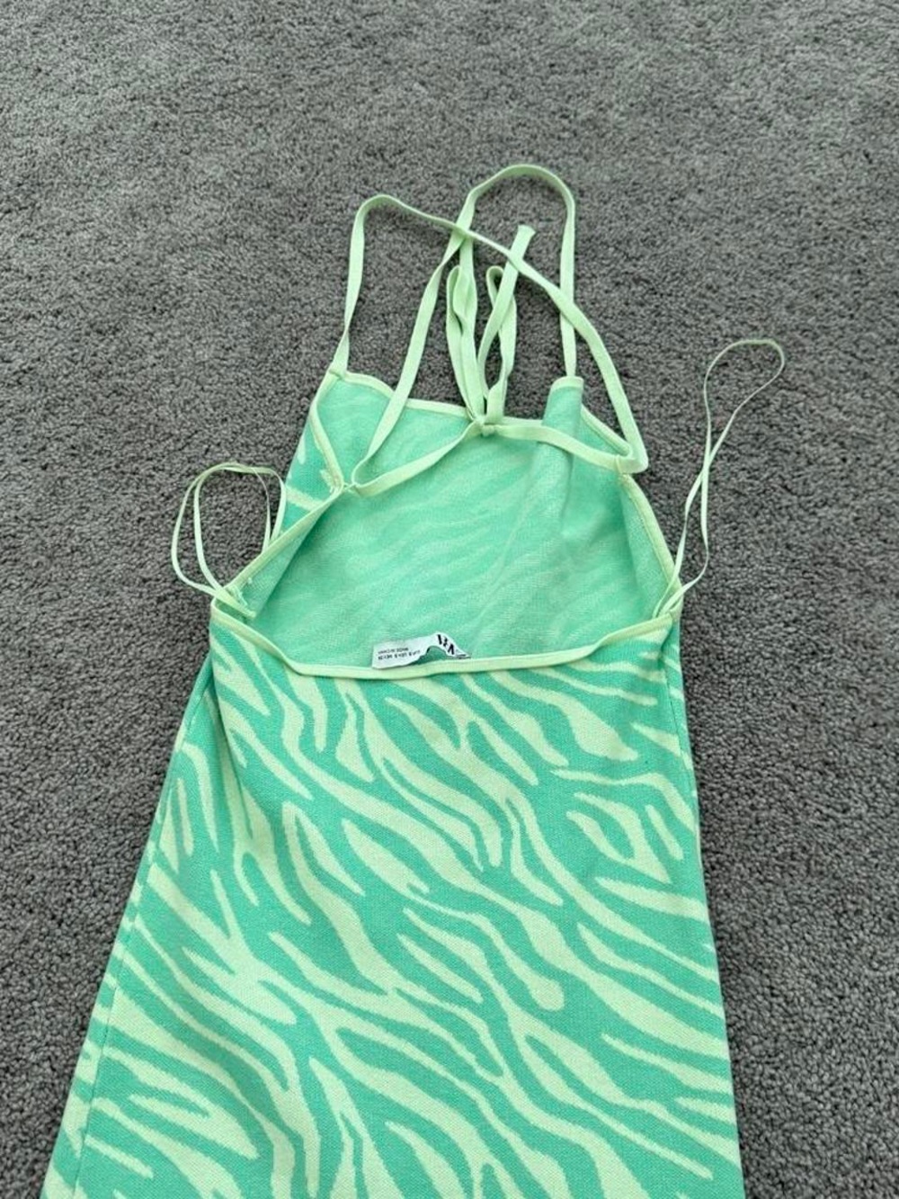 Zara Mint Green Zebra-Print Kids Dress
